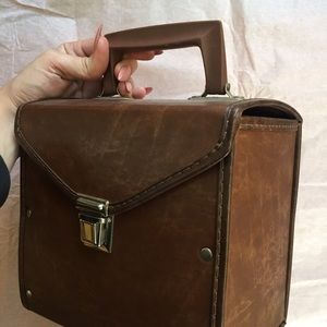 Vintage faux leather camera bag