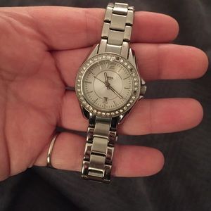 Women's silver fossil watch