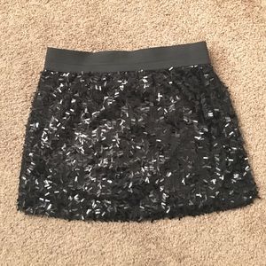 Black sparkly mini skirt