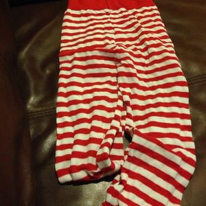 Red and white striped tights