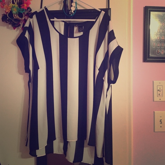 Lane Bryant light striped blouse