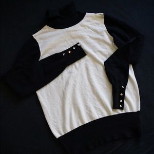 Color block turtle neck