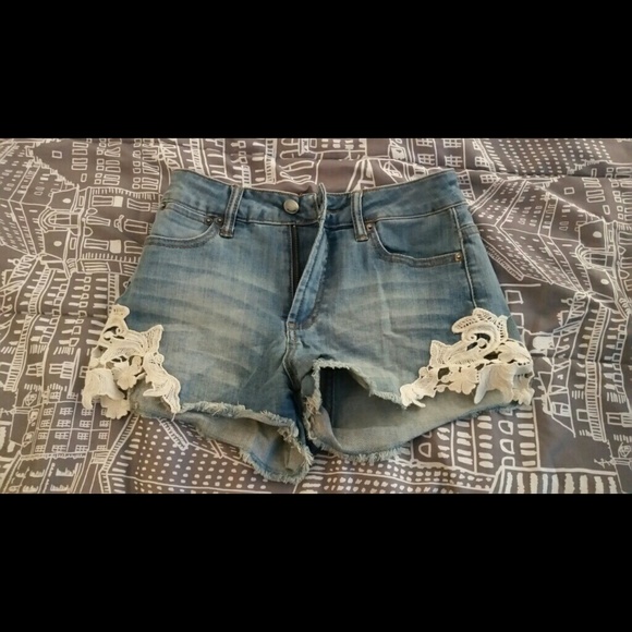 Lace high waisted shorts