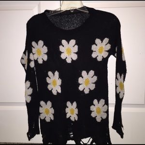 Distressed Daisy Sweater