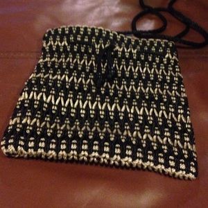 Black and silver small purse