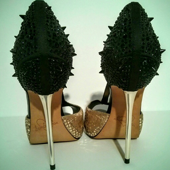 Sam Edelman spiky black and gold heel