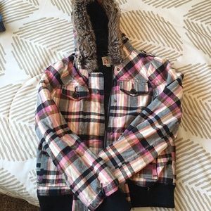 Roxy plaid coat