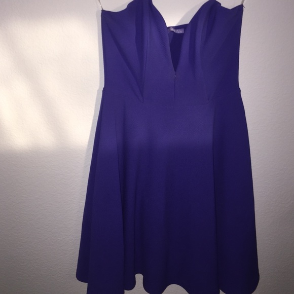 Purple strapless dress
