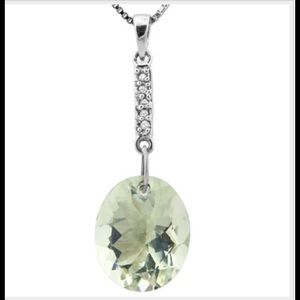 Green Amethyst and Diamond Pendant‼️