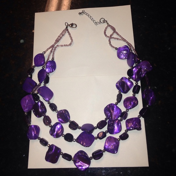 Purple stone necklace
