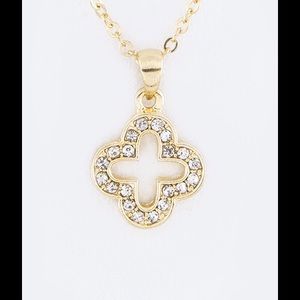 Crystal Clover Pendant Necklace