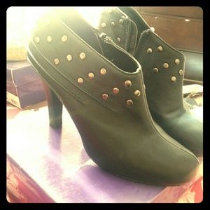 Cute studded black booties