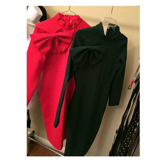 Elizabeth Bow-Tie Dress In Black - Picture 4 of 5