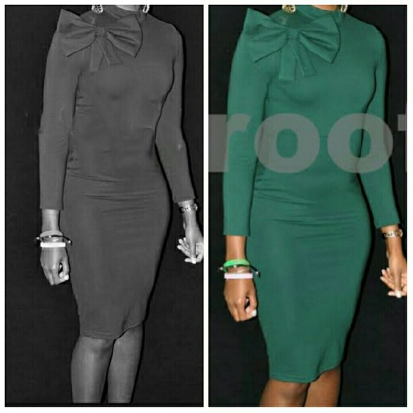 Elizabeth Bow-Tie Dress In Black - Picture 5 of 5