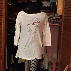 3/4 sleeve French bulldog shirt