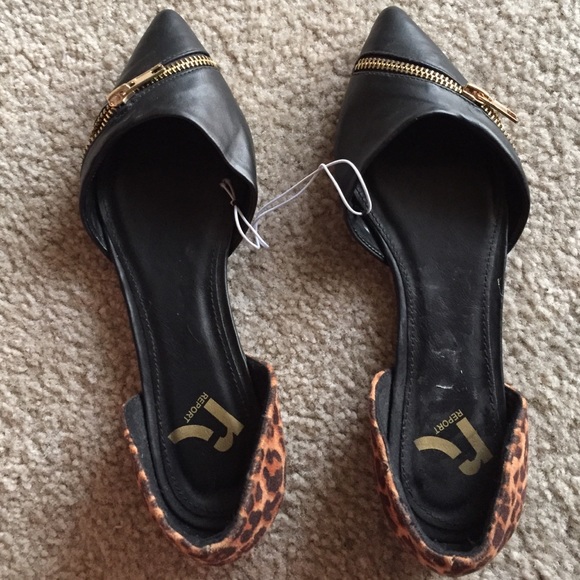 Black and leopard flats