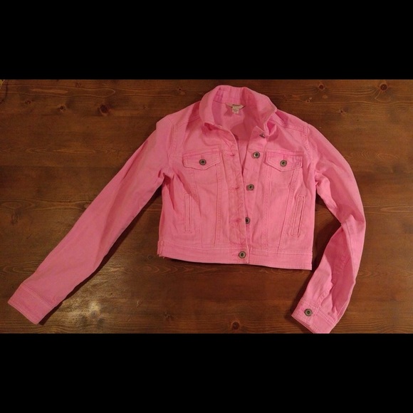 Bright pink jean jacket