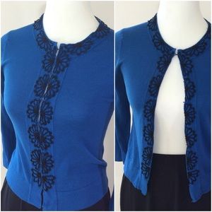 ❗️SALE❗️Banana Republic Blue Black Beaded Cardigan