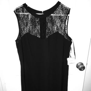 Black Anne Klein dress with sheer lace top