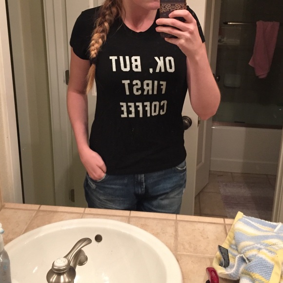 Brandy Melville OK BUT FIRST COFFEE tshirt