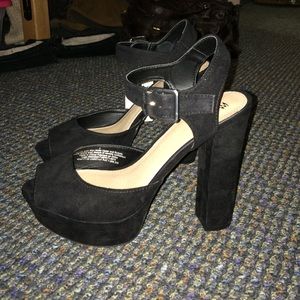 Cute black platform heels