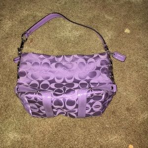 purple mini purse