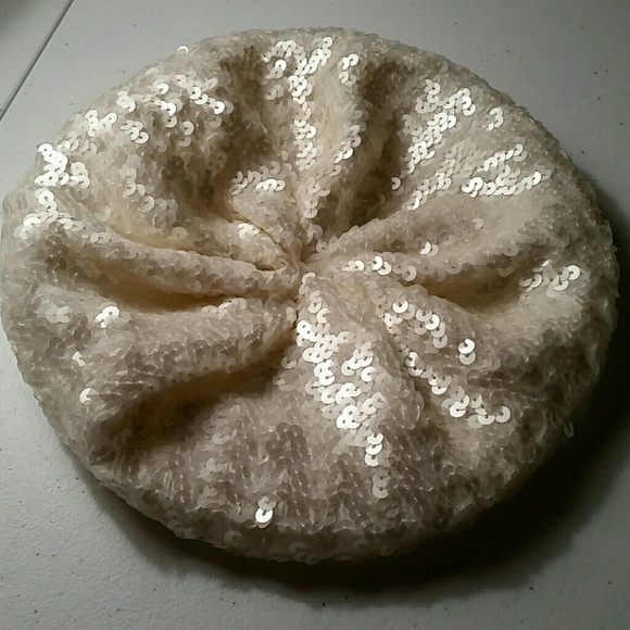 Cream Sequin Hat