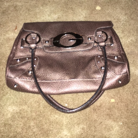 Bronze leather guess purse