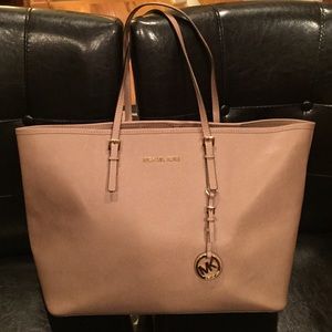 Michael Kors Saffiano Medium Travel Tote Dark Dune