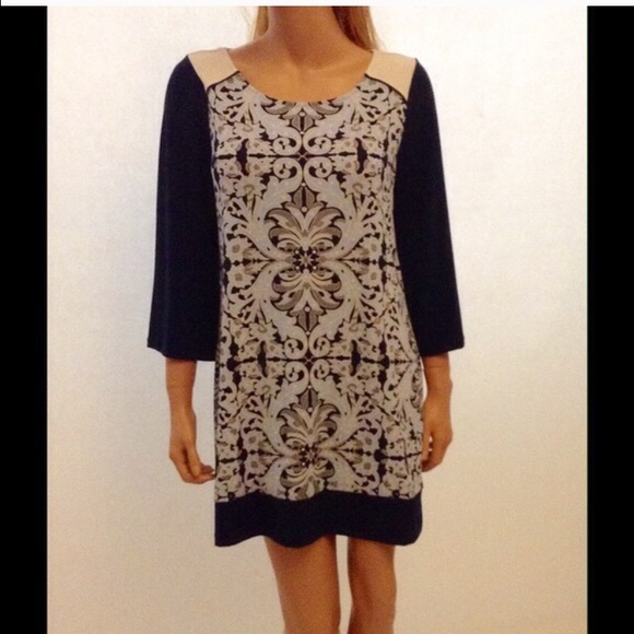 Alfani Dresses & Skirts - Alfani Blue and cream multicolored dress