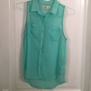 Holster see through button up blouse