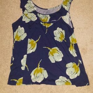 Blue tank floral pattern