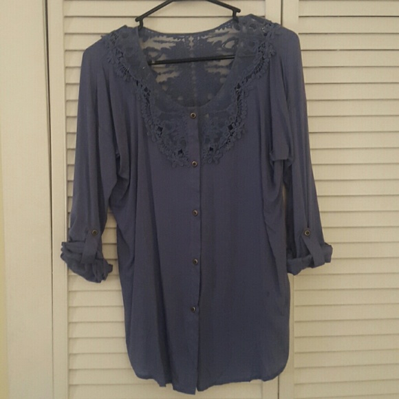 Gray button down blouse