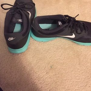 Mint blue & dark gray nikes