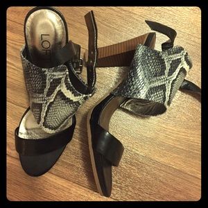 Loft high heel shoes with snAke skin strap