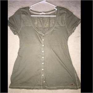 Hollister Short Sleeve Button Up Tee
