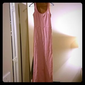 Red striped maxi dress