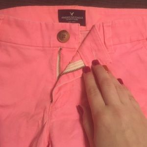 Pink cargo shorts