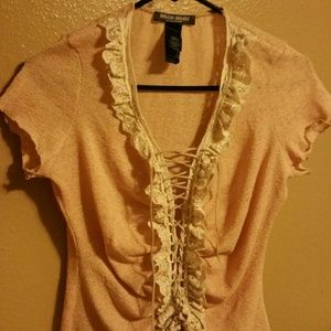 Pretty lace up blouse