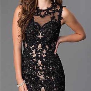 Black Lace JVN by Jovani Homecoming Dress