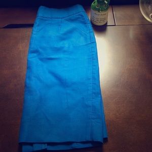 J.Crew blue pencil skirt