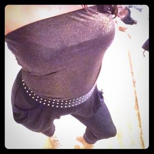 Strapless glitter shirt