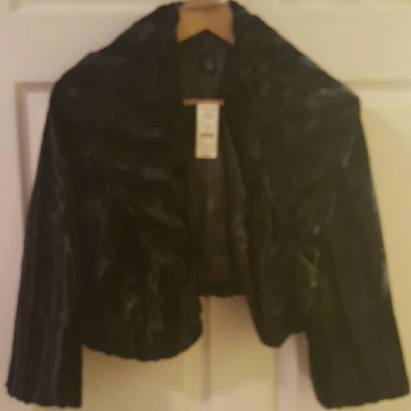 White house black market,  black faux fur jacket