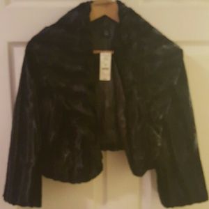 White house black market,  black faux fur jacket