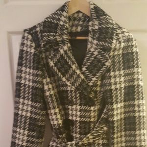 White house black market plaid coat large