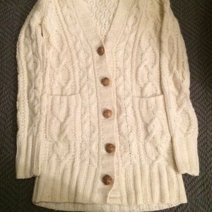 J.Crew hand knit white classic sweater