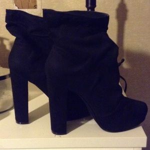 Slouchy Black Booties