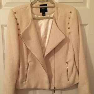 Forever 21 Quilted Blazer in Cream
