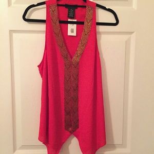 MM Couture Red Embellished Tank