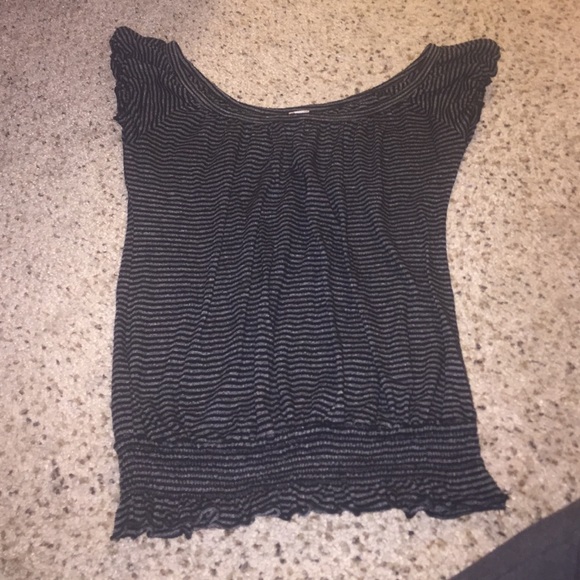 Black and grey striped top